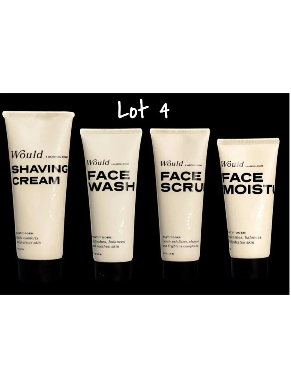 Would Facial set with shaving cream, face wash/scrub, and moisturizer lot of 4